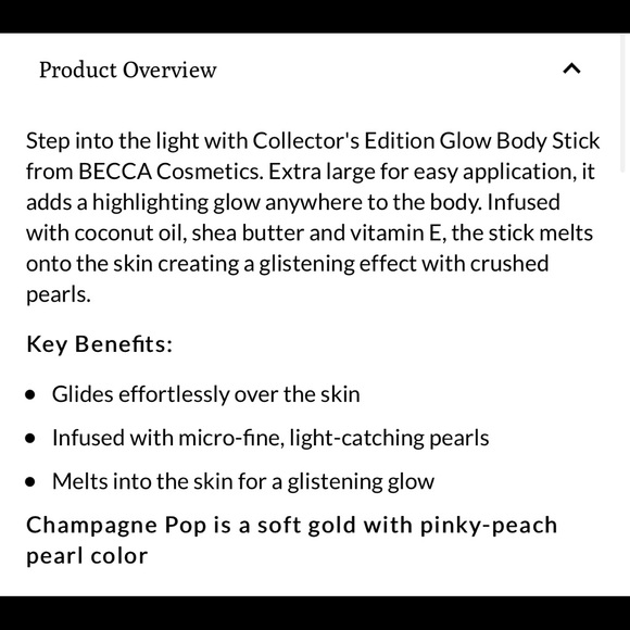 ✨ BECCA  Glow Body Stick - Champagne Pop (1.48 oz.) - Picture 6 of 6